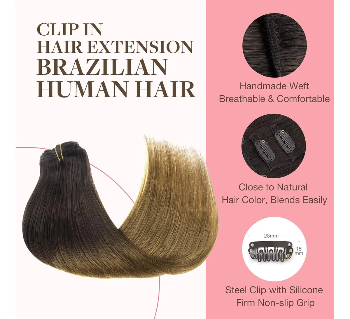 Cabello Humano 50cm 120g Color Chocolate - Image 3