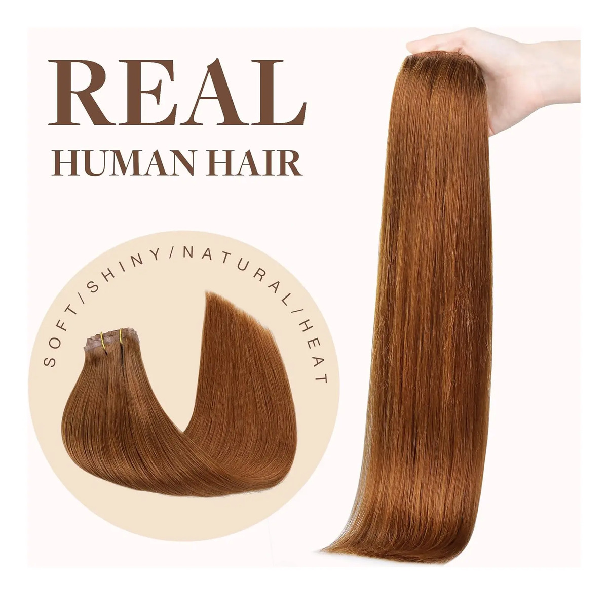 Cabello Humano Remy 35 Cm Color Cobre Cobre - Image 8