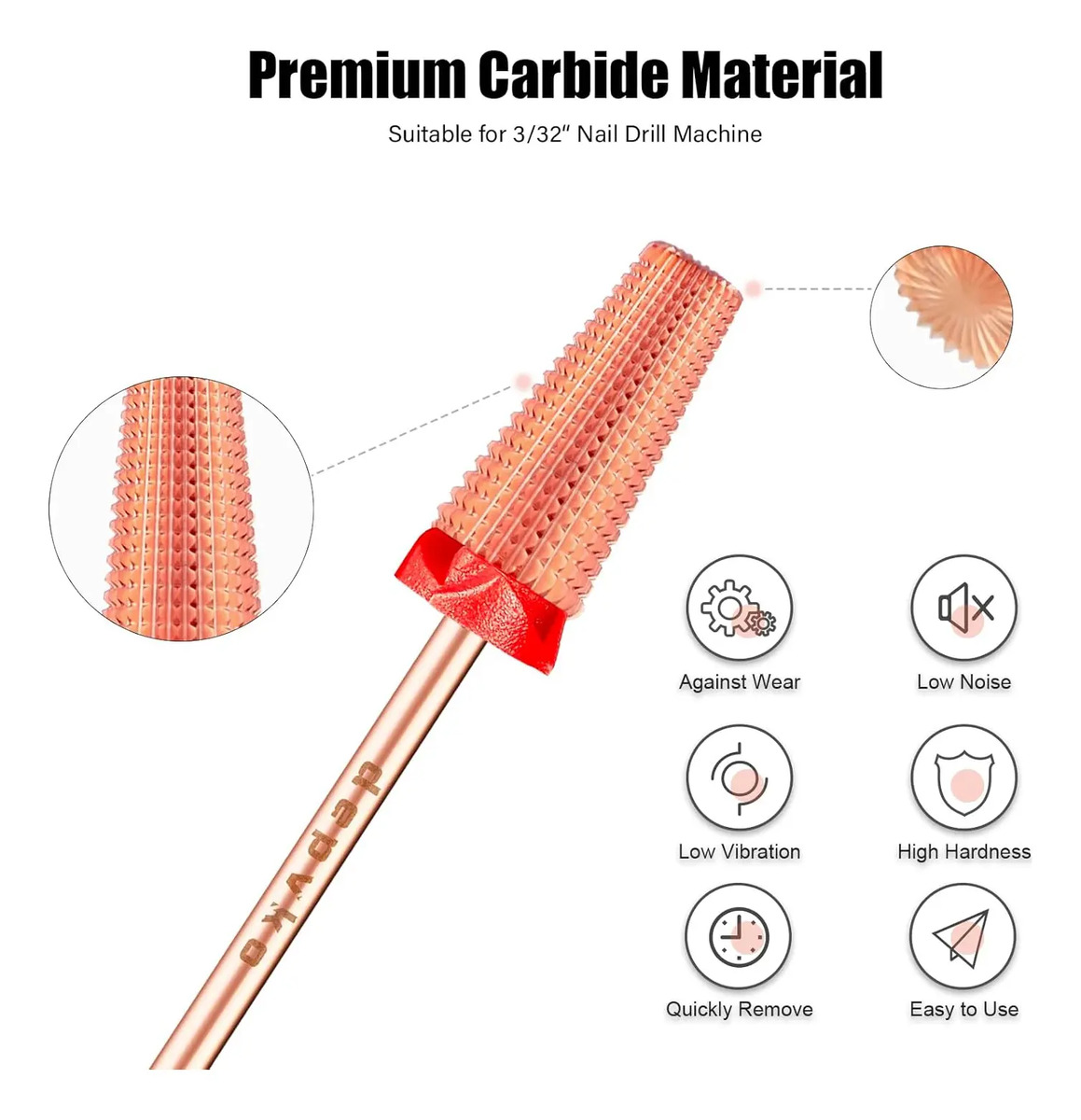 Brocas Para Uñas Depvko Super Long De 13 Centímetros Con Car - Image 2