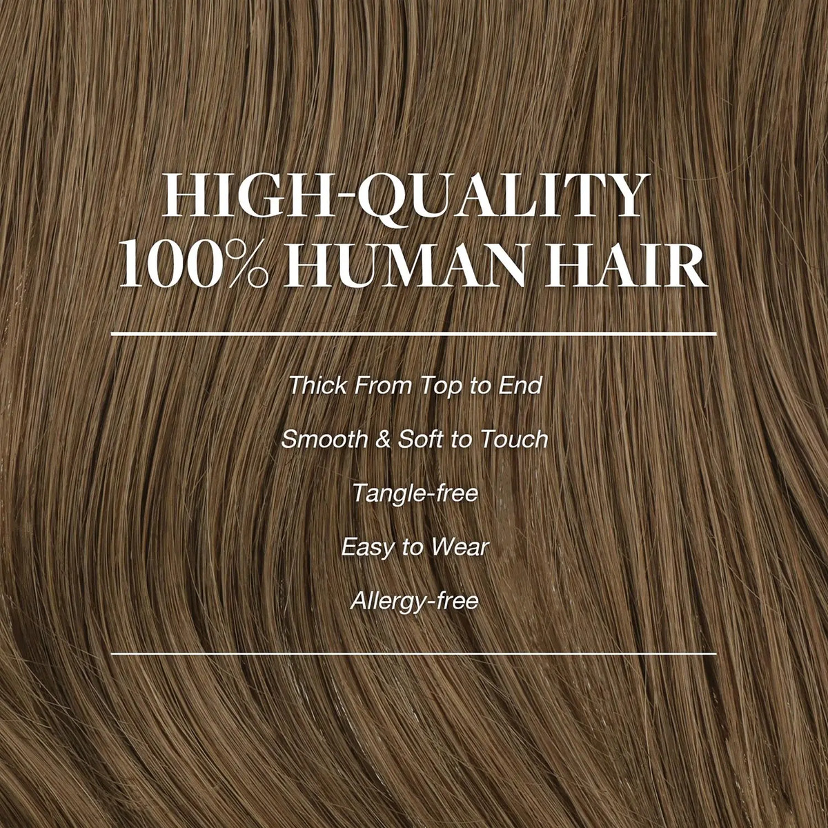 Cabello Humano Remy 50 Cm Marrón Claro Marrón Claro - Image 5