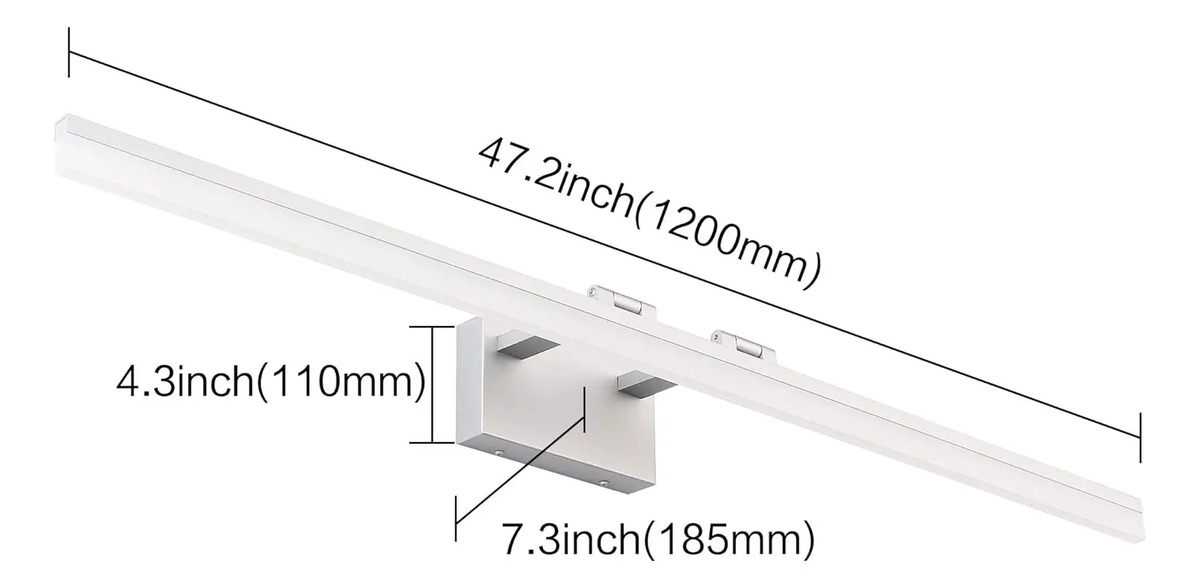 Luz Led Plateada, 120 Cm Larga, Ajuste Brillo Y Acabado Alum - Image 5