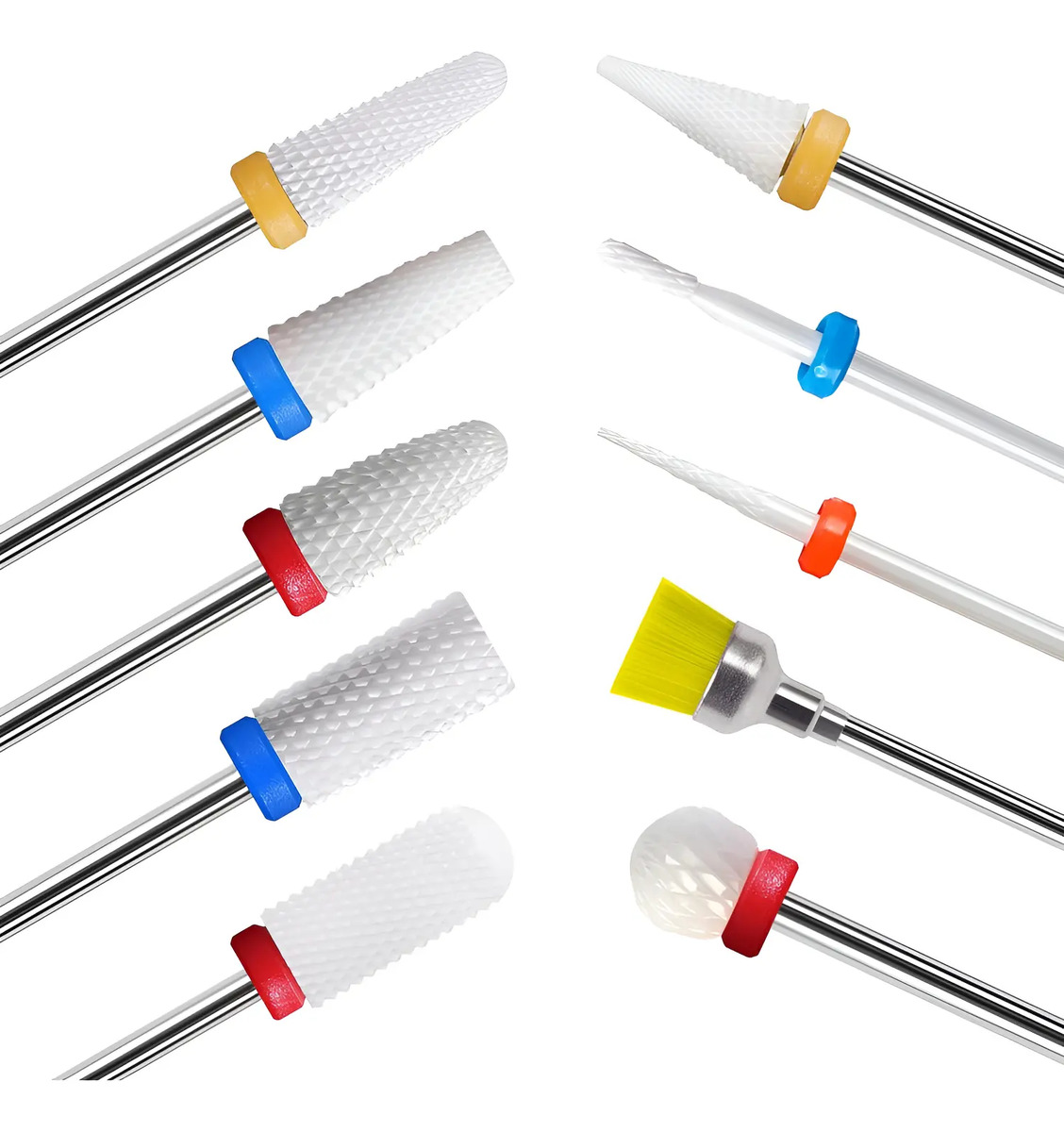 Brocas De Uñas Cerámicas De 10 Piezas Para Manicura Y Pedicu