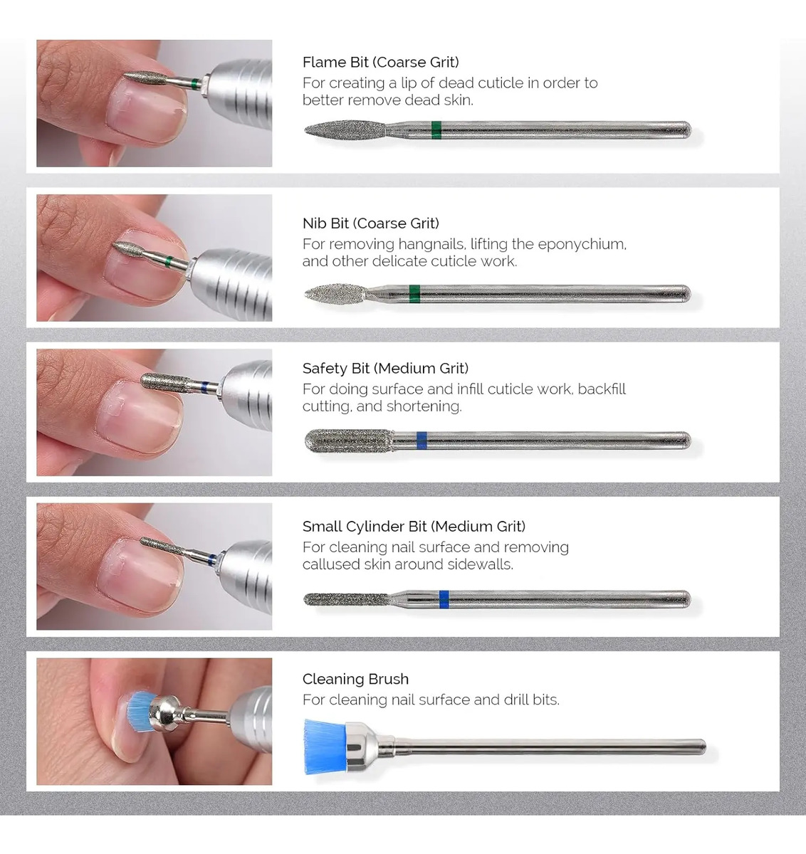 Kit De 10 Piezas Para Uñas De Melodysusie, Bits De Diamante - Image 4