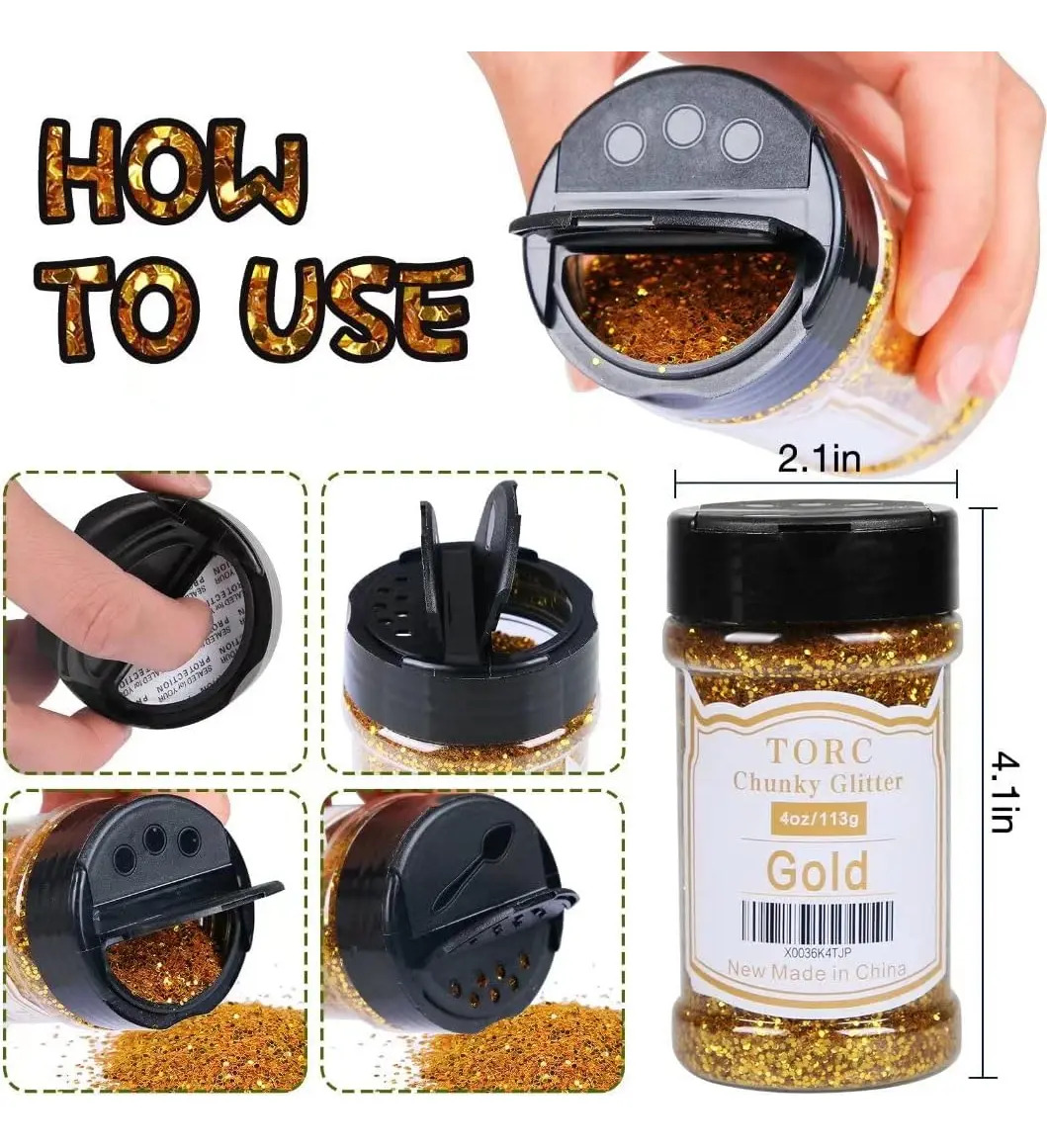 Brillo De Glitter Negro Grueso Para Uñas Y Decoración, 115ml Black - Image 3