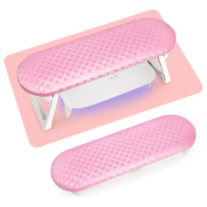 Apoyo Para Manos De Uñas De Cuero Pu Plegable Rosa Para Mani