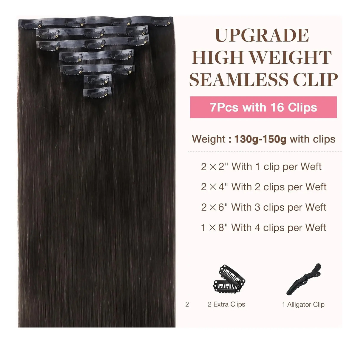 Extensiones Cabello Humano 45cm Marrón - Image 2