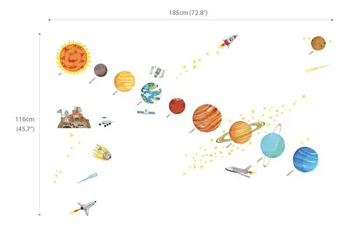 Decowall Da-1501 El Sistema Solar Peel Y Stick Nursery Niños - Image 8