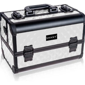 Caja De Maquillaje Portátil Con Espejo, 3 Bandejas, Blanco N