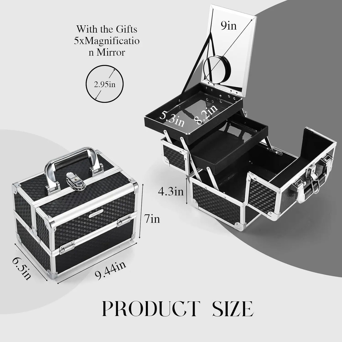 Caja De Maquillaje Portátil Negro - Image 5