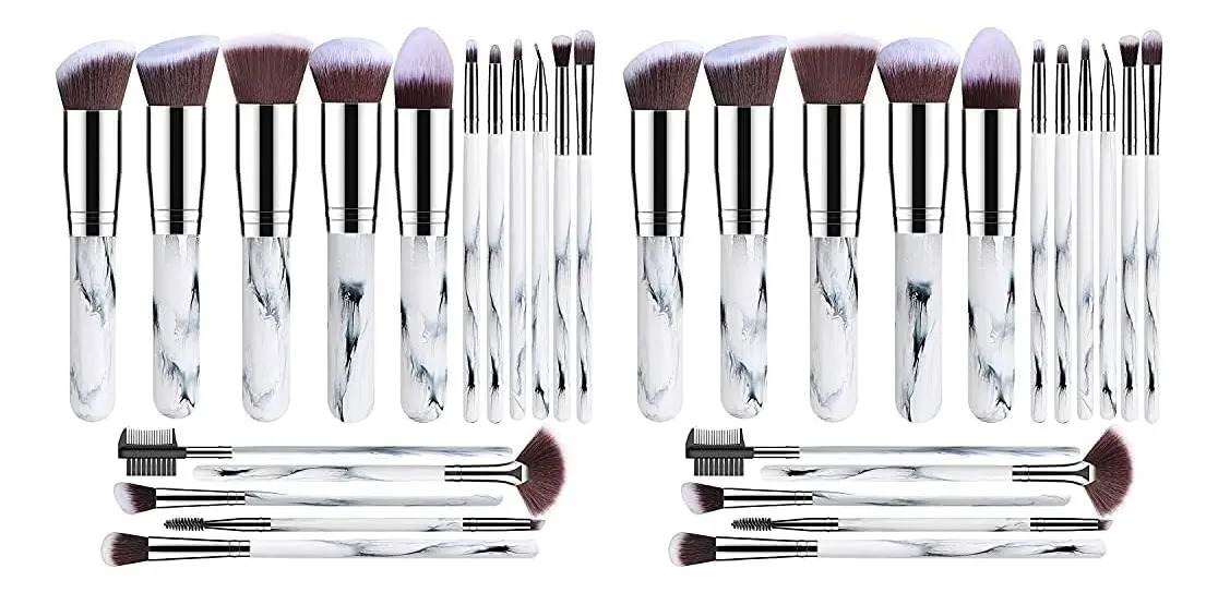 Kit De Maquillaje Sintético Premium Con Polvo De Base, Rubor