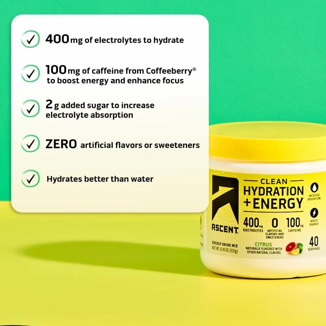 Polvo De Hidratación Con 100mg Cafeína 40 Porciones Sabor Cí - Image 2