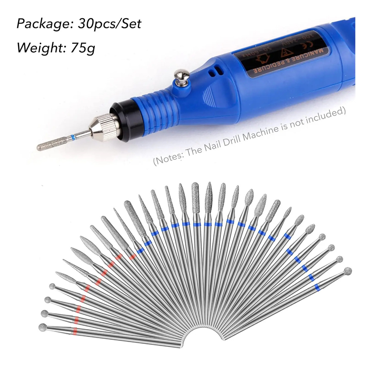 Juego De 30 Brocas De Diamante Para Uñas, 2,4 Cm De Tungsten - Image 3