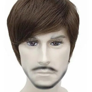 Peluca Para Hombres Sintetica De Pelo Corto, Castaño Claro