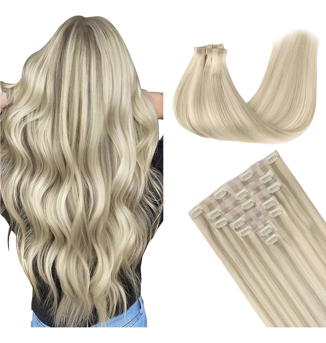 Extensiones Cabello Humano 40cm Rubio