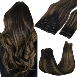 Extensiones Cabello Remy 45cm 150g Color Balayage Negro