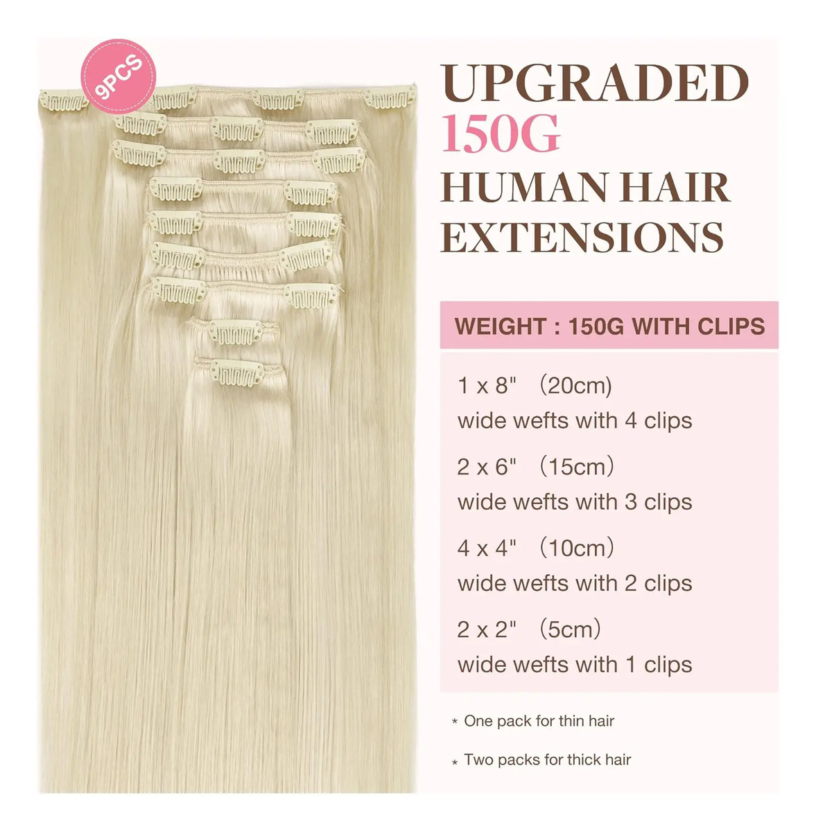 Cabello Humano Remy 45 Cm En Platino Rubio Rubio Platino - Image 2