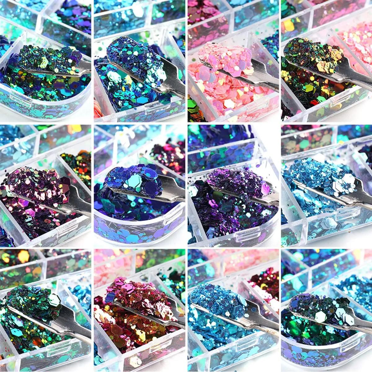 Pulverizado Brillante De Mermaid Para Decorar Uñas Con Escam - Image 5