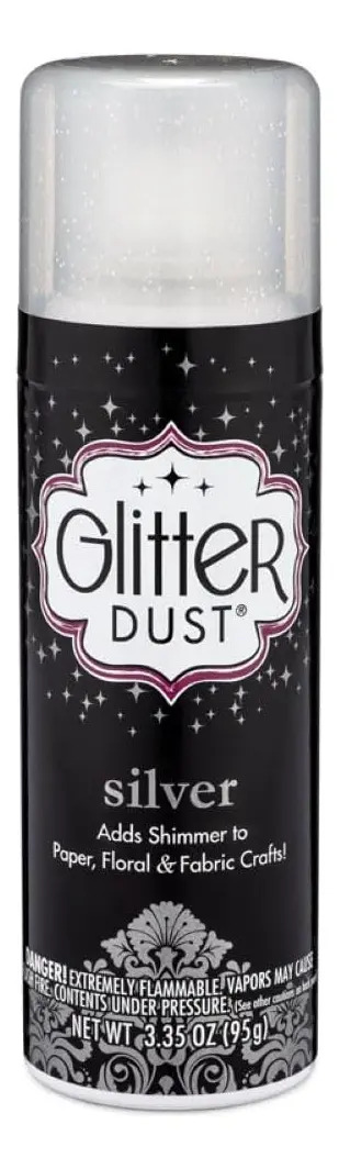 Spray De Glitter Plata Ultra Fino Para Decorar