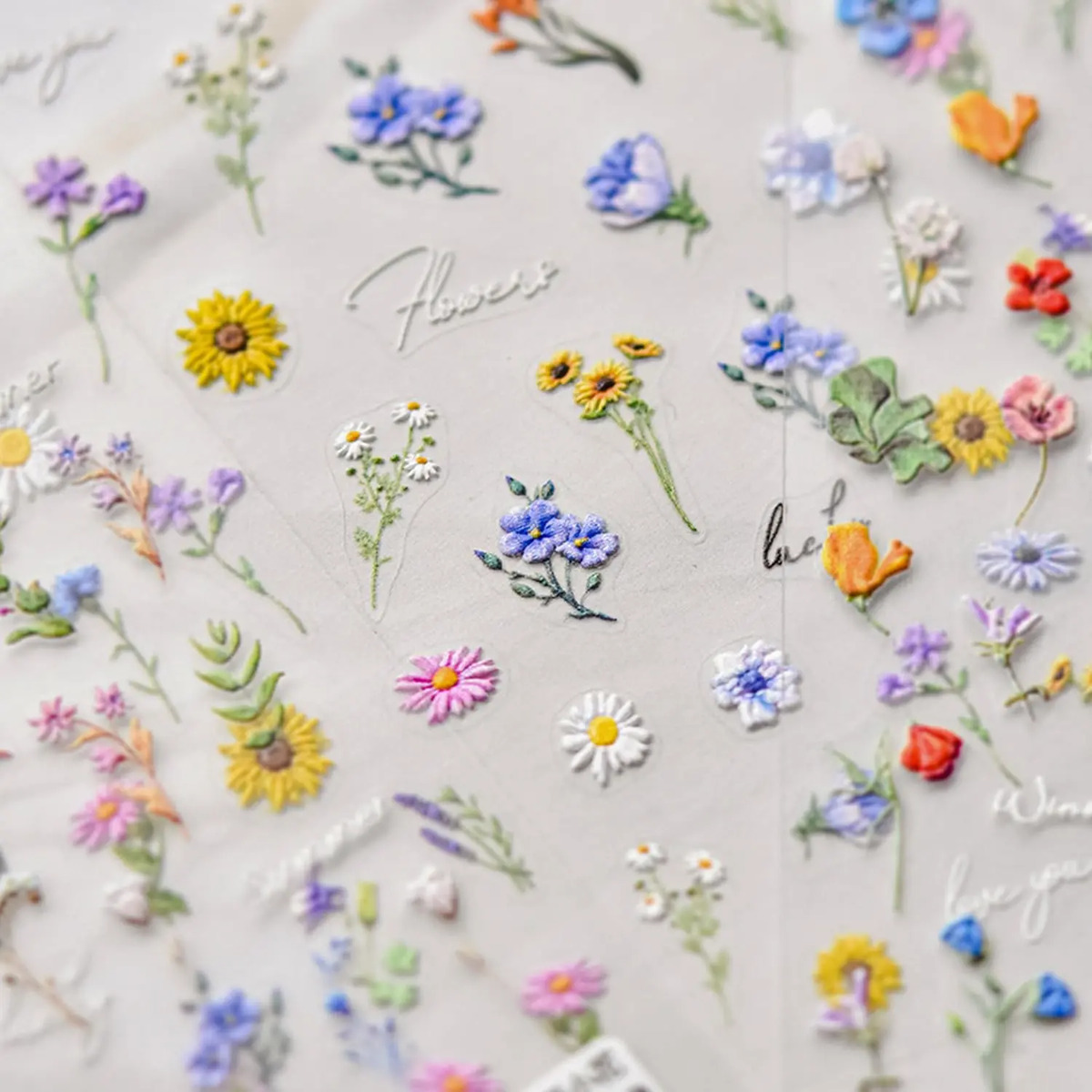 Pegatinas De Flores Para Uñas Con Diseños De Margaritas Y Gi - Image 3