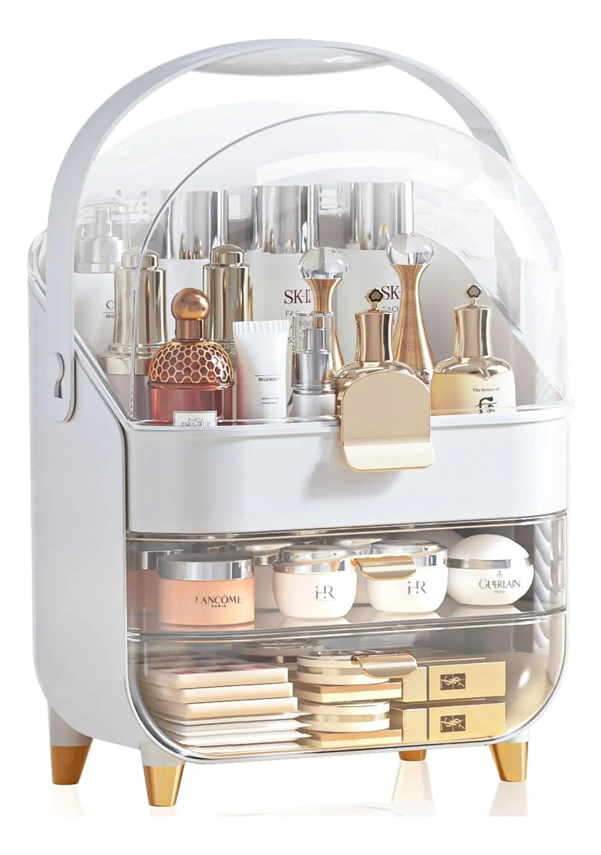 Organizador De Maquillaje En Rosa Dorado Para Baño