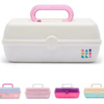 Caja De Maquillaje Pequeña, Dura, Blanca, Con Espejo De Moda Ninguno