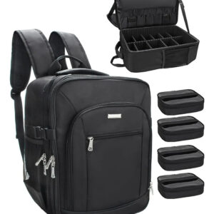 Bolso Maquillaje Extra Grande Profesional 3 Capas Negro