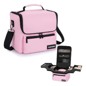 Estuche De Viaje Para Maquillaje Profesional Negro Con Corre
