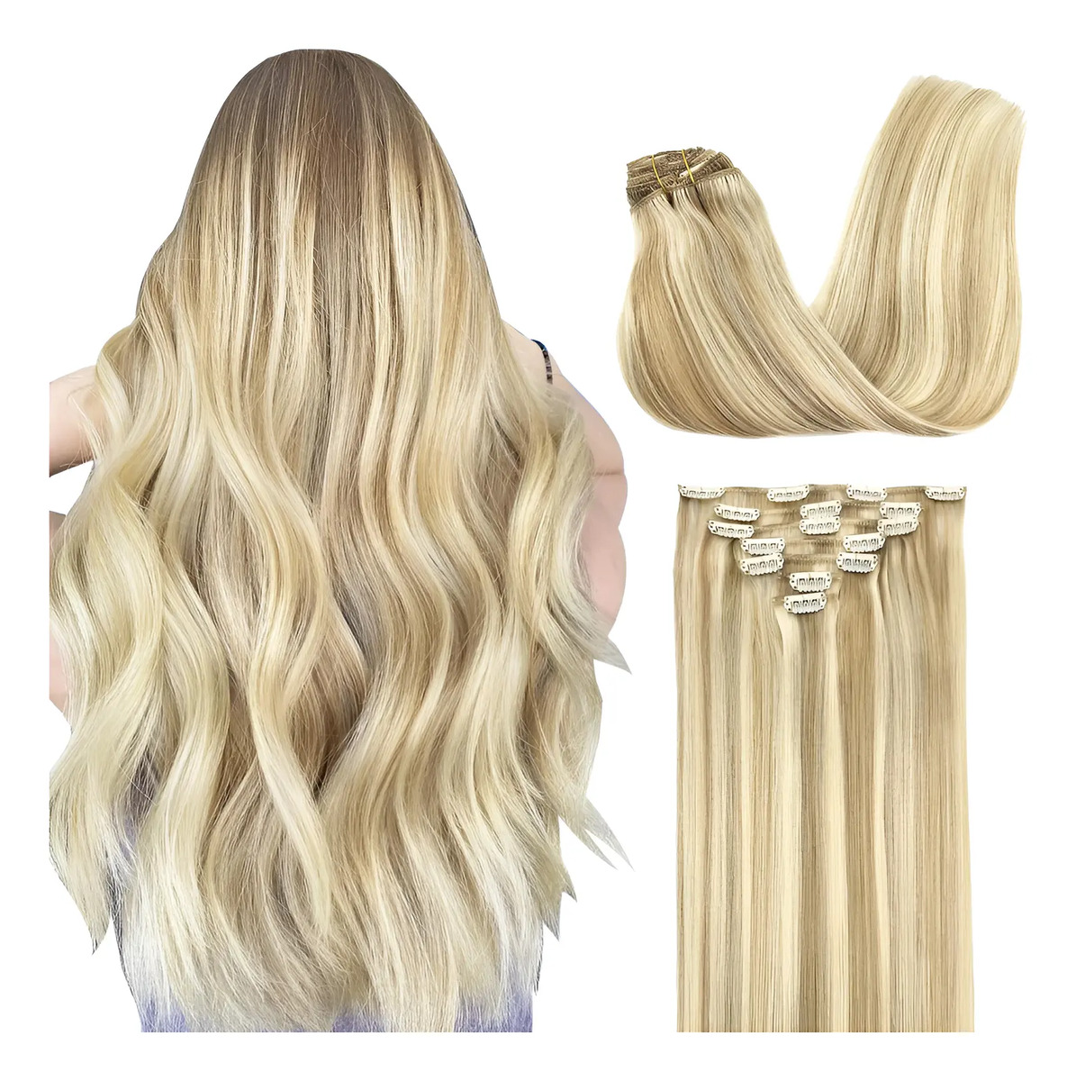 Extensiones Cabello Humano 40 Cm Rubio Oscuro