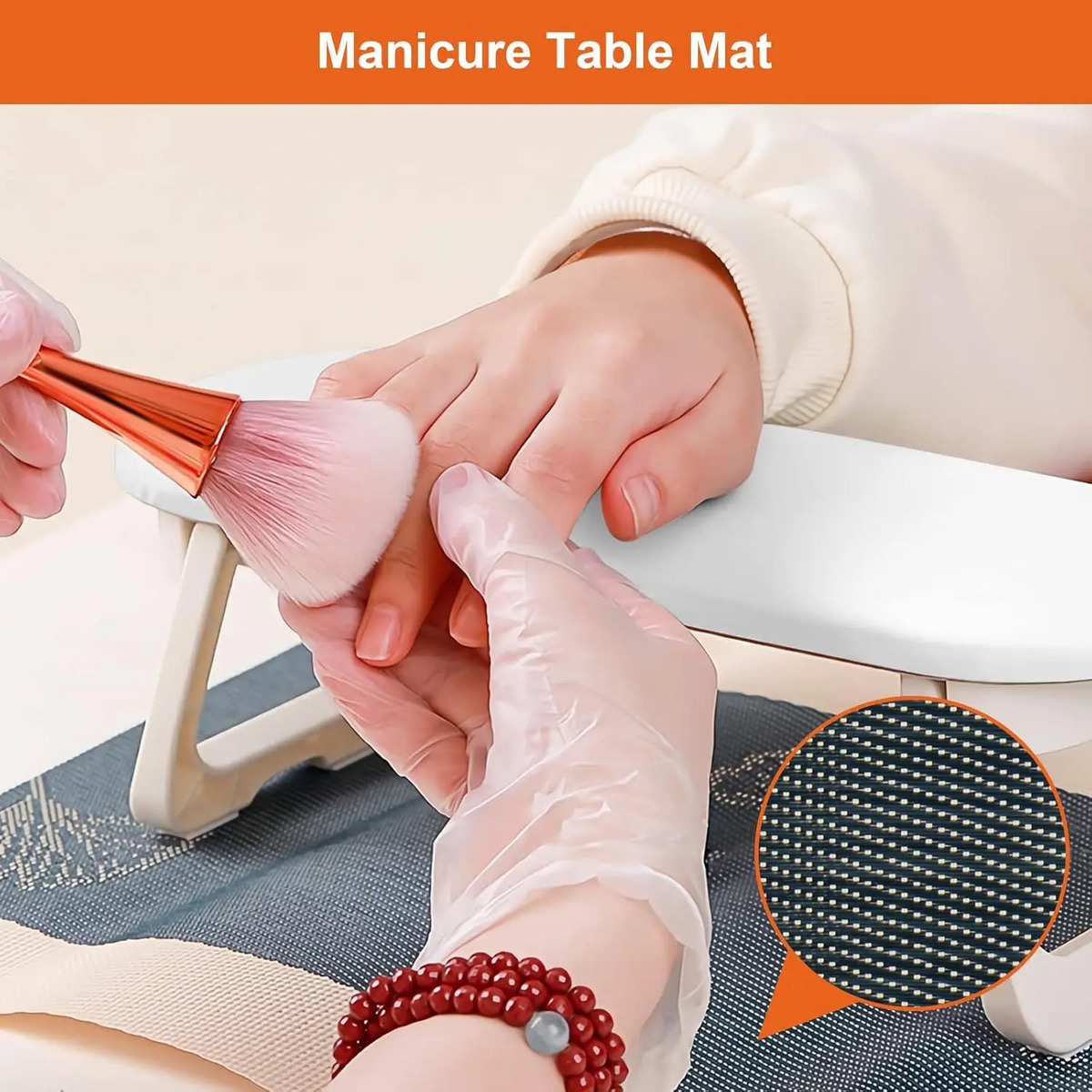 Reposabrazos Plegable De Cuero Pu Para Manicura Con Almohadi - Image 4