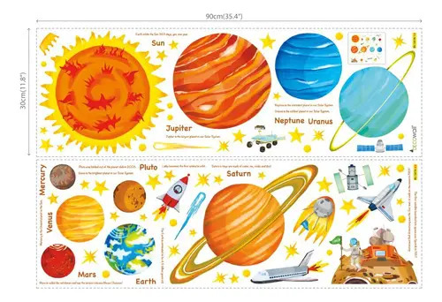 Decowall Da-1501 El Sistema Solar Peel Y Stick Nursery Niños - Image 10