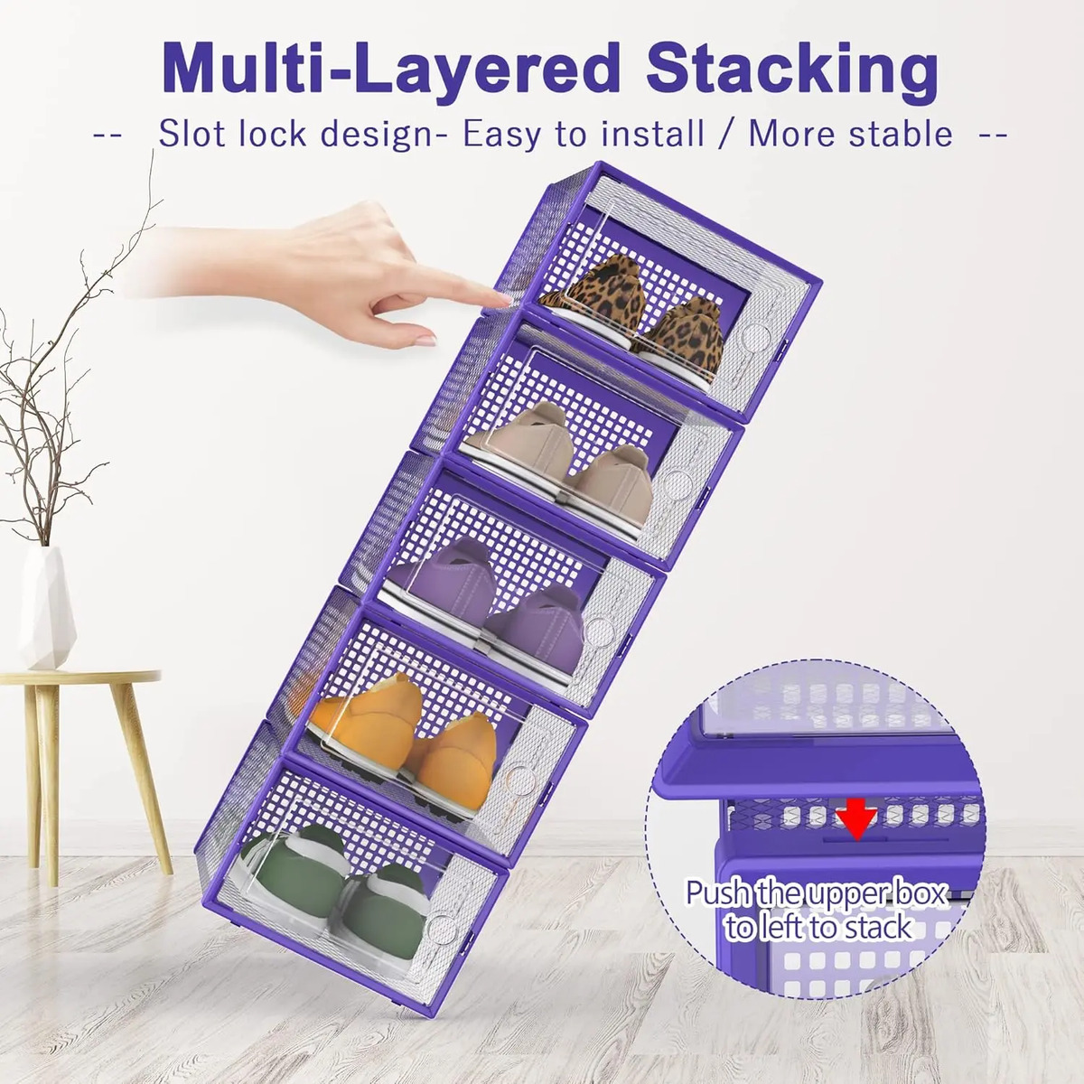 Organizadores Kuject, 12 Cajas Transparentes Con Tapas Morad - Image 2