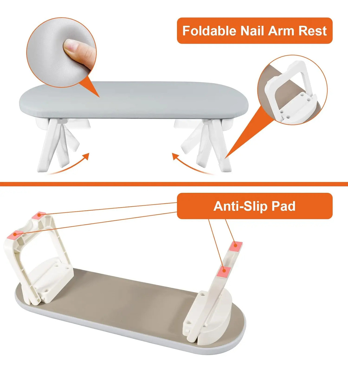 Apoyo Para Manos De Cuero Pu Plegable Para Uñas De 30 Cm De - Image 2