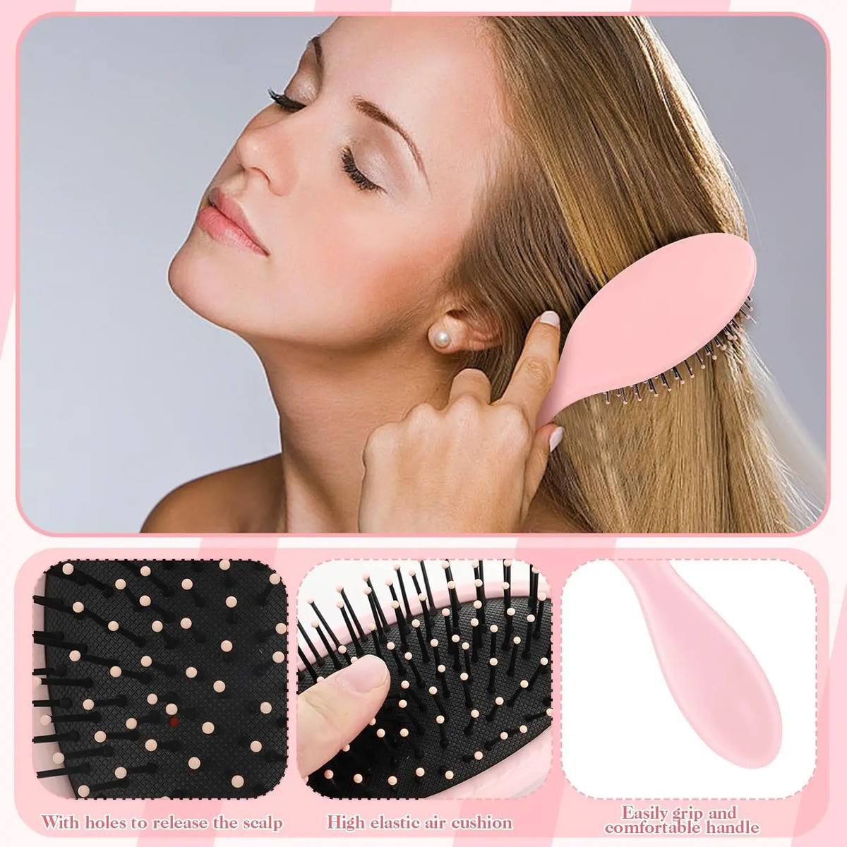 Peine De 6 Piezas Para Desenredar Y Peinar Cabello Liso Riza - Image 2