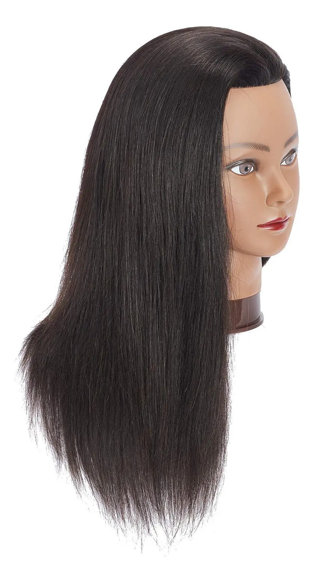 Cabeza De Maniquí Para Peluquería 51 A 56 Cm Cabello Humano - Image 2