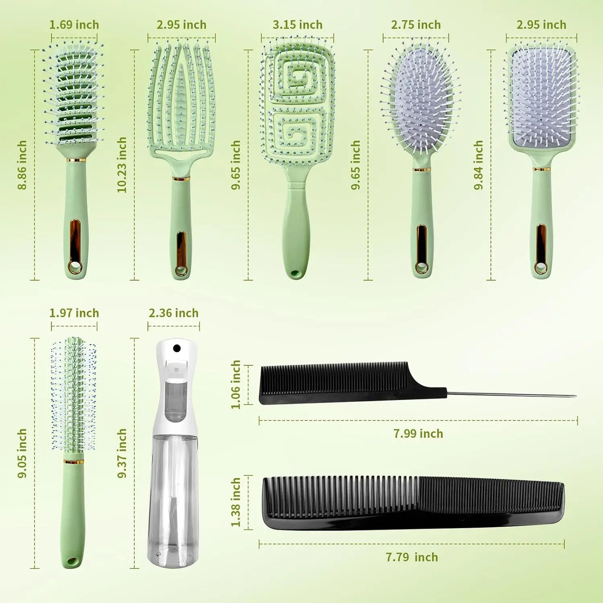 Juego De 11 Piezas Para Peinar Cabello Grueso Y Largo Con Ce - Image 7