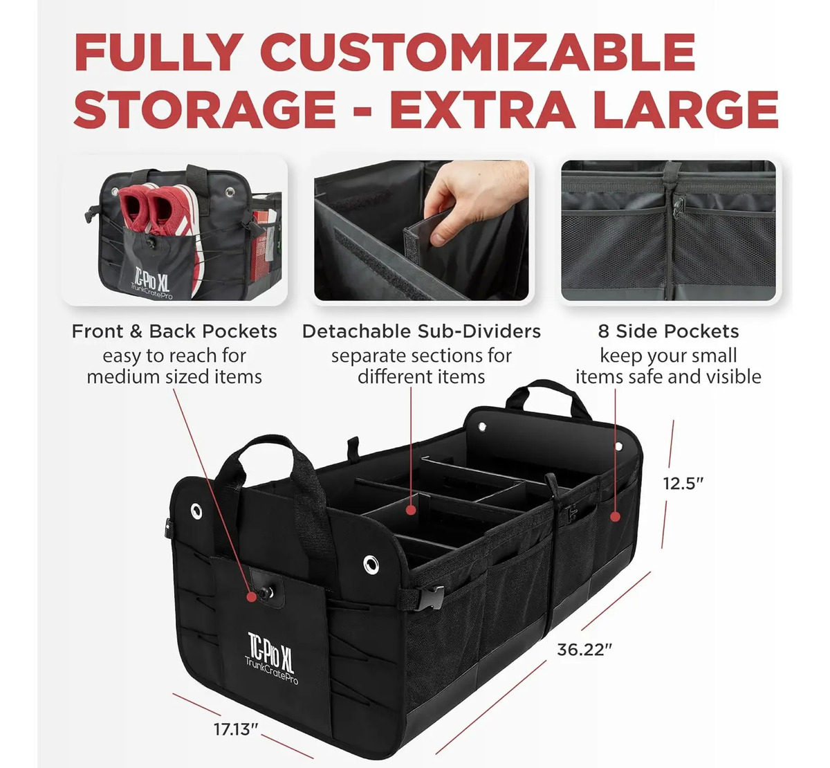 Organizador De Cajón Grande, 3 Compartimentos Para Suv - Image 8