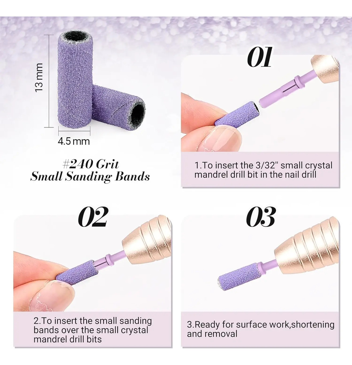 Melodysusie Brocas Para Uñas De 50 Piezas Con Bandas De Lija - Image 5