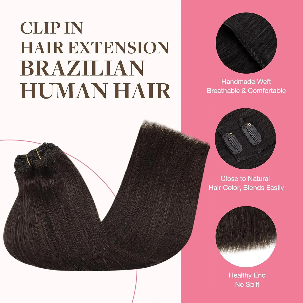 Extensiones De Cabello Humano 40cm 150g Marrón Claro 2a - Image 3