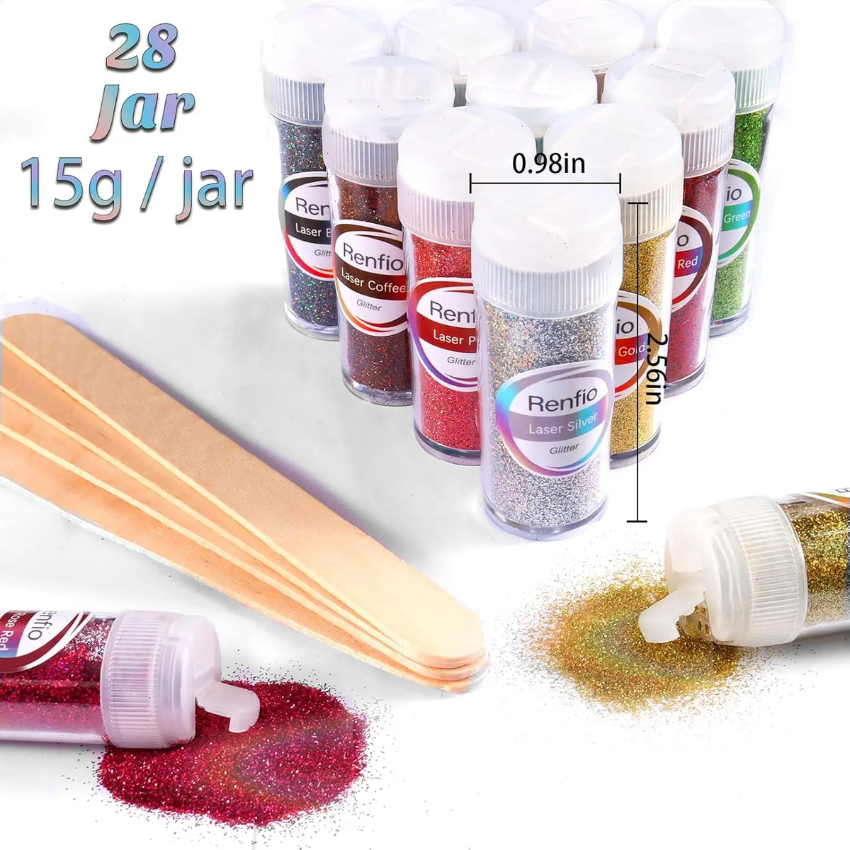 Conjunto Purpurina Holográfico Fino Renfio 420g Para Uñas Ar - Image 4
