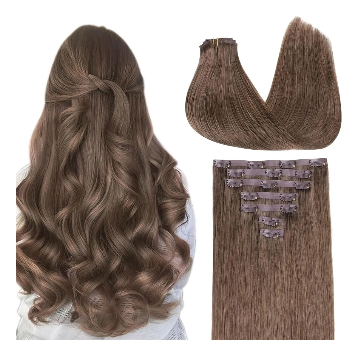 Cabello Humano De 35 Centímetros Castaño