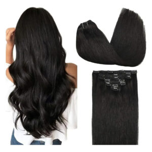 Cabello Humano Natural 50cm 120g Negro Negro