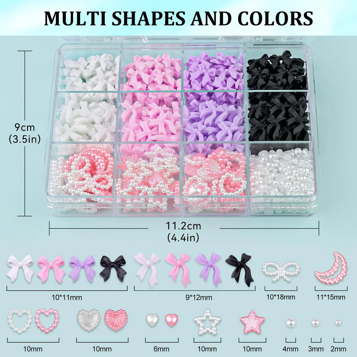 Charms De Uñas De 3d Y Perlas Planas De 2 A 6 Mm En 4 Colore - Image 2