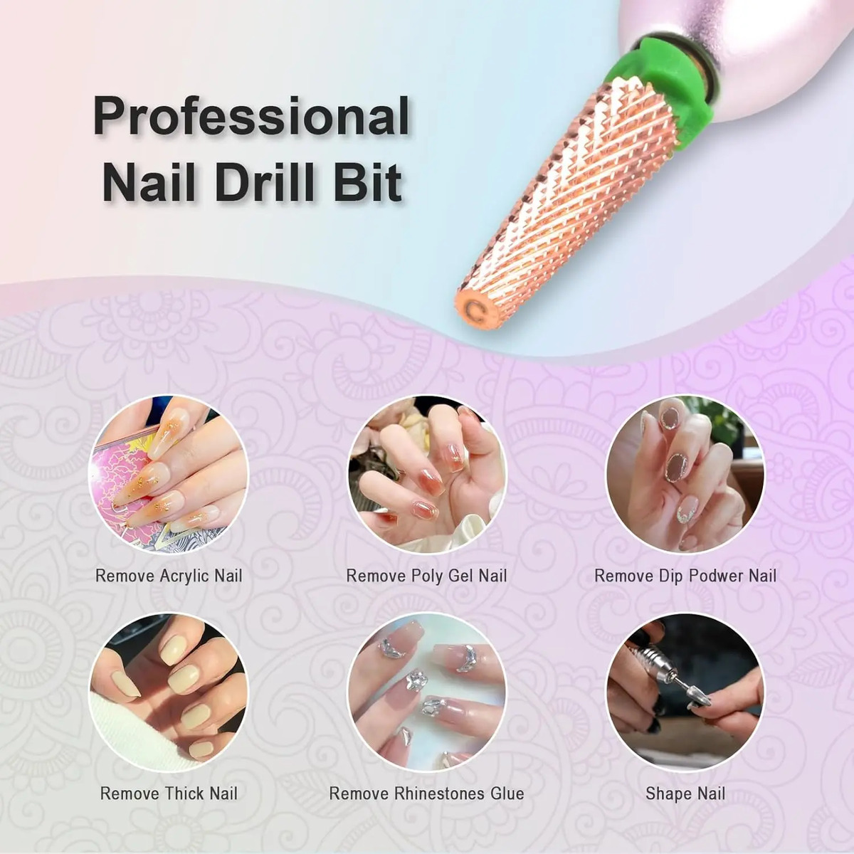 Brocas Para Uñas De 5 En 1 De Depvko, Carburo Tungsteno, Diá - Image 7