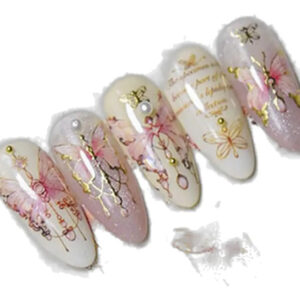 Pegatinas De Mariposas Rosadas Para Uñas De 5d Con Conchas D