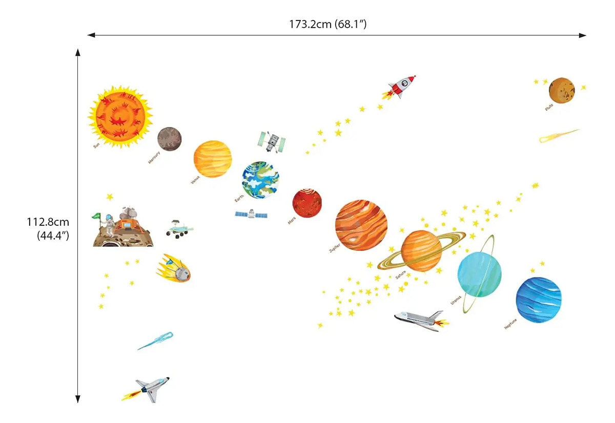 Decowall Dw-1501s El Sistema Solar Peel Y Stick Nursery Niño - Image 6
