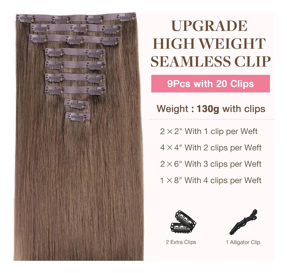 Cabello Humano Remy 35 Cm Marrón S5 Marrón S5 - Image 2