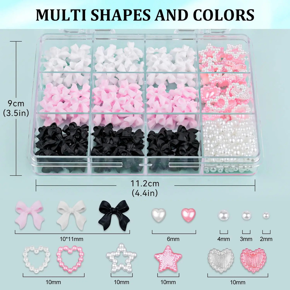 Conjunto De Charms Y Perlas Para Arte De Uñas De 600 Piezas - Image 2