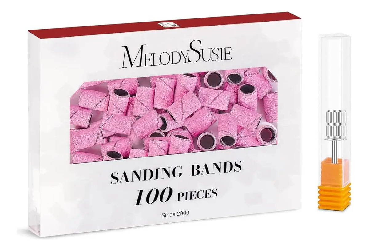 Pulseras De Lija Para Uñas De 180 Grano Fino Rosa Claro De M