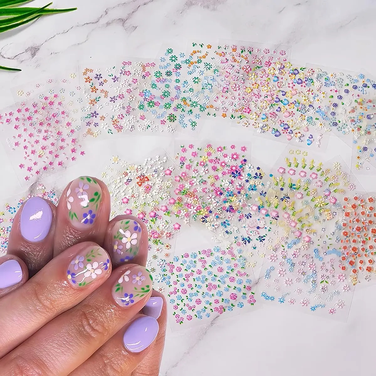 Pegatinas De Flores Para Arte De Uñas, 30 Hojas, Variedad De - Image 2