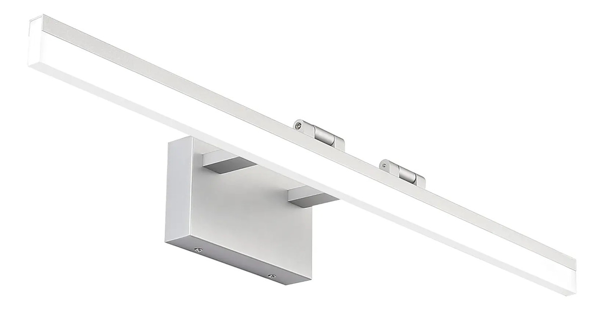 Luz De Baño Led Plateada, 80cm, Luz Blanca Regulable